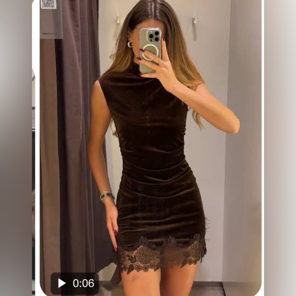 Zara VELVET LACE DRESS